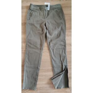 Talbots Signature Army Green Jeans Pants Size 4 side leg zipper